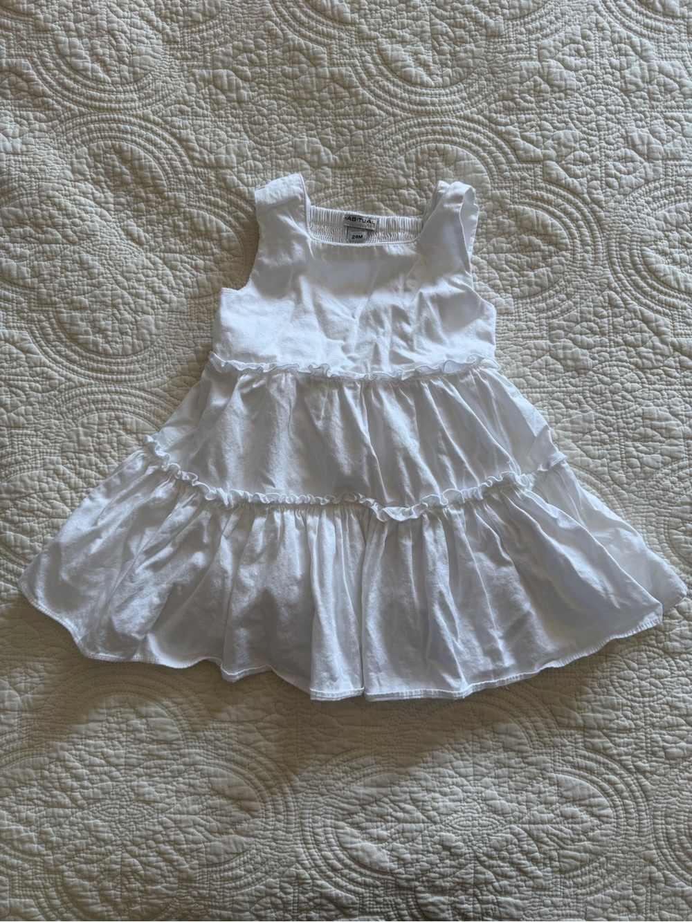 Habitual White Tiered Ruffle Sundress for Toddler Girls